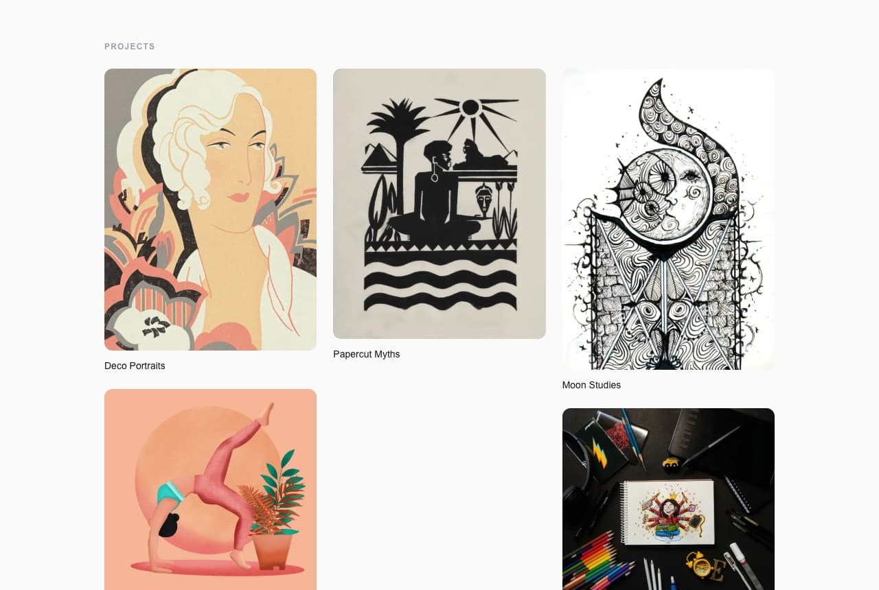 Editorial theme with an illustration portfolio